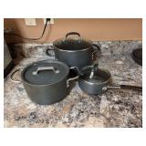 3 piece Calphalon pot and lid sets