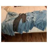 Grouping of blue jean dresses fits size small