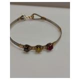 Ronaldo gold and silver with birthstone bracelet