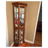 Curio cabinet 24“ x 12” x  72“ center glass insert has been broke. Contents not included.