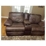 Double reclining loveseat 78 1/2” x 42” x 38”.. neither side reclines