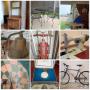 Vintage Furnishings, Quilts, Bicycles, Sled, Sewing Machine, Wicker, Albums, Books, Speakers, RC Sailboat, BSA Patches
