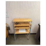 Metal and Wood 4-Tier Shelving Unit