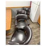 4 Rolling Office Chairs w/ Upholstered Armrests