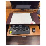 Logitech Keyboard, Mouse, and Desk Calendar Mat