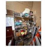 Wire Shelving Unit w/ Contents