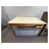 Wood Drafting Table w/ Storage Drawers
