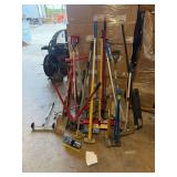 Lot of Assorted Hand Tools and Brooms