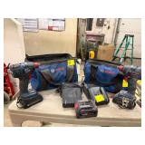 2 Bosch GDX18V-1800C Impact Drivers w/ Chargers and Battery