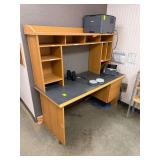 Wooden Office Desk w/ Hutch
