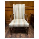 Upholstered Armchair w/ Striped Fabric