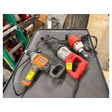 3-Piece Power Tool Assortment w/ Ridgid Drill, Milwaukee Sawzall, and Black & Decker Drill