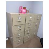 3 4-Drawer Metal File Cabinets