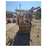 Bin w/ Assorted Metaltech Scaffolding Parts And Hand Tools
