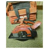 Toolbag W/Hilti SCM 22-A Circular Saw W/2 Batteries and Charger