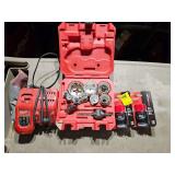 Milwaukee M12 And M18 Rapid Charger W/ Hole Dozer Hole Saw Set And 2 M12 2.0 Ah Batteries