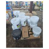 Pallet of Adhesive Buckets