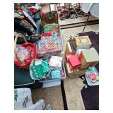 Grouping of empty boxes, gift bags, gift boxes, bows, and the containers they are in. See all photos.
