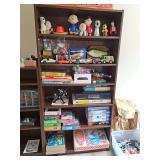Laminate six shelf bookcase.  Four of the shelves are adjustable. 36 x 12 x 72 in tall. Contents are NOT included.