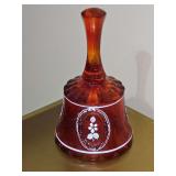 Amberina crystal bell. Fenton(?) 6 in tall.