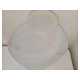 Nice large frosted vase. 12 in wide, 16 in tall.