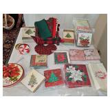 Napkins, hand towels, fabric covered box, coasters and more. See all photos