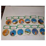 12 stained glass look ornaments that tell the biblical story of jesus' birth. Rare to find all 12 together.
