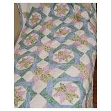Hand quilted Tucker Lane Garde View patchwork quilt. Twin size. Never used. In original packaging