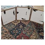 Three framed oil on board impressionist paintings. 17x17 in