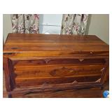 Solid cedar cedar chest with interior tray. 47x19.5 x 23 in tall.