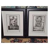Two NOLA framed photos of 'Cobbler' and 'By Water'. Artist signed. 9.5 x 11.5 in tall.