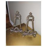 Ornate display easels. 8.75 in tall.