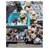 Grouping of stuffed bears and ABC's of Christmas illustrated.