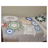 Antique hand crocheted/tatted doilies, sweater and cap, and more. See all photos.