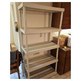 Plastic storage shelving unit. 36x18 x 73 in tall.