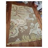 Neutral tones Turkish style wool rug. 107x76 in.