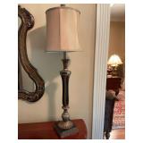 38 inch Black and gold lamp with a 6 1/2 in.² base