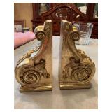 4” x 7 1/2” gold Italian look decorative book ends