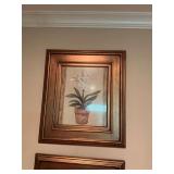 27” x 31” Bronze/Gold framed floral orchid picture