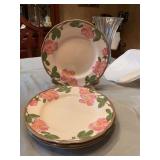 Set of 4 - 11 inch Franciscan Desert Rose dinner plates