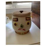 Vintage Napco Retro Two Face Happy Sad Anthropomorphic ceramic cookie jar