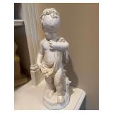 16 1/2 inch cherub statue signed Silvano