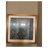 30 in.² gold framed Claude Monet 1906 water lilies print.
