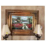 Beautifully ornate framed oil painting on canvas. 59“ x 44“ x 3“