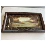 Nicely framed golf course picture 26 1/2 x 14 1/2 x 2” thick