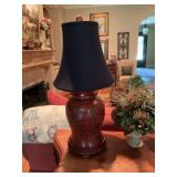 32 inch Black and Red Asian themed lamp