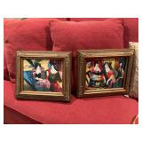 Set of 2 - 13 1/2 x 11 1/2 exquisite paintings by Duford