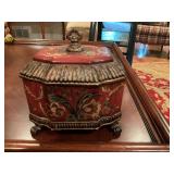 9 1/2” x 9 1/2” decorative box with florals
