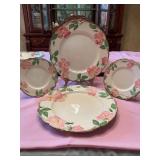 Vintage Two dinner plates and two dessert plates of Franciscan-Desert Rose pattern