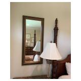 Black and gold crinkle beveled glass mirror. 20 1/2” x 45”.